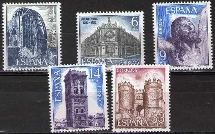 z vendido ESPAÑA 1982 2676/80 Sellos Nuevos Paisajes y Monumentos Completa Espana Spain Espagne Spagna Spanje Spanien 